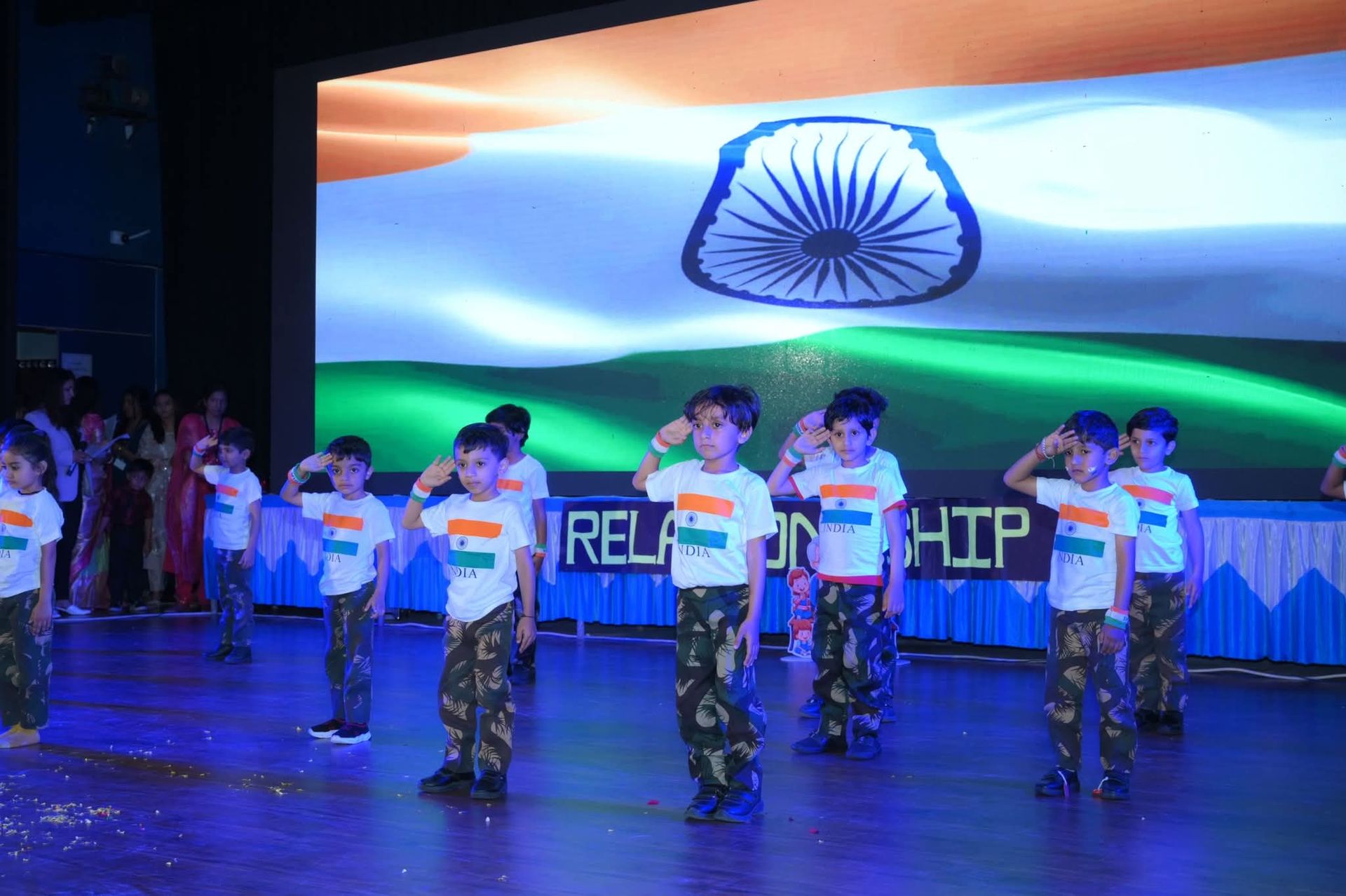 Preschool students performing dance at annual day in Mehsana