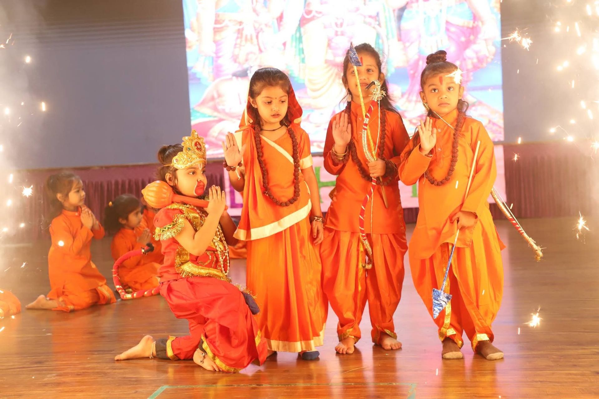 Preschool students performing dance at annual day in Mehsana