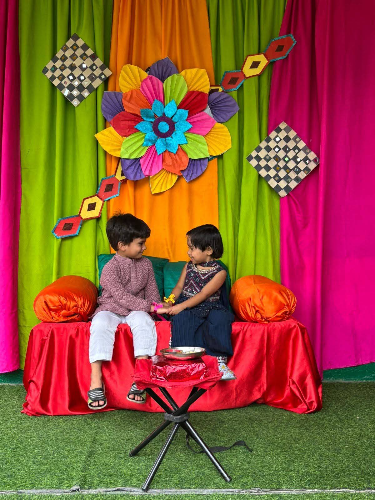 Kids celebrating Rakshabandhan  Day at preschool in Mehsana
