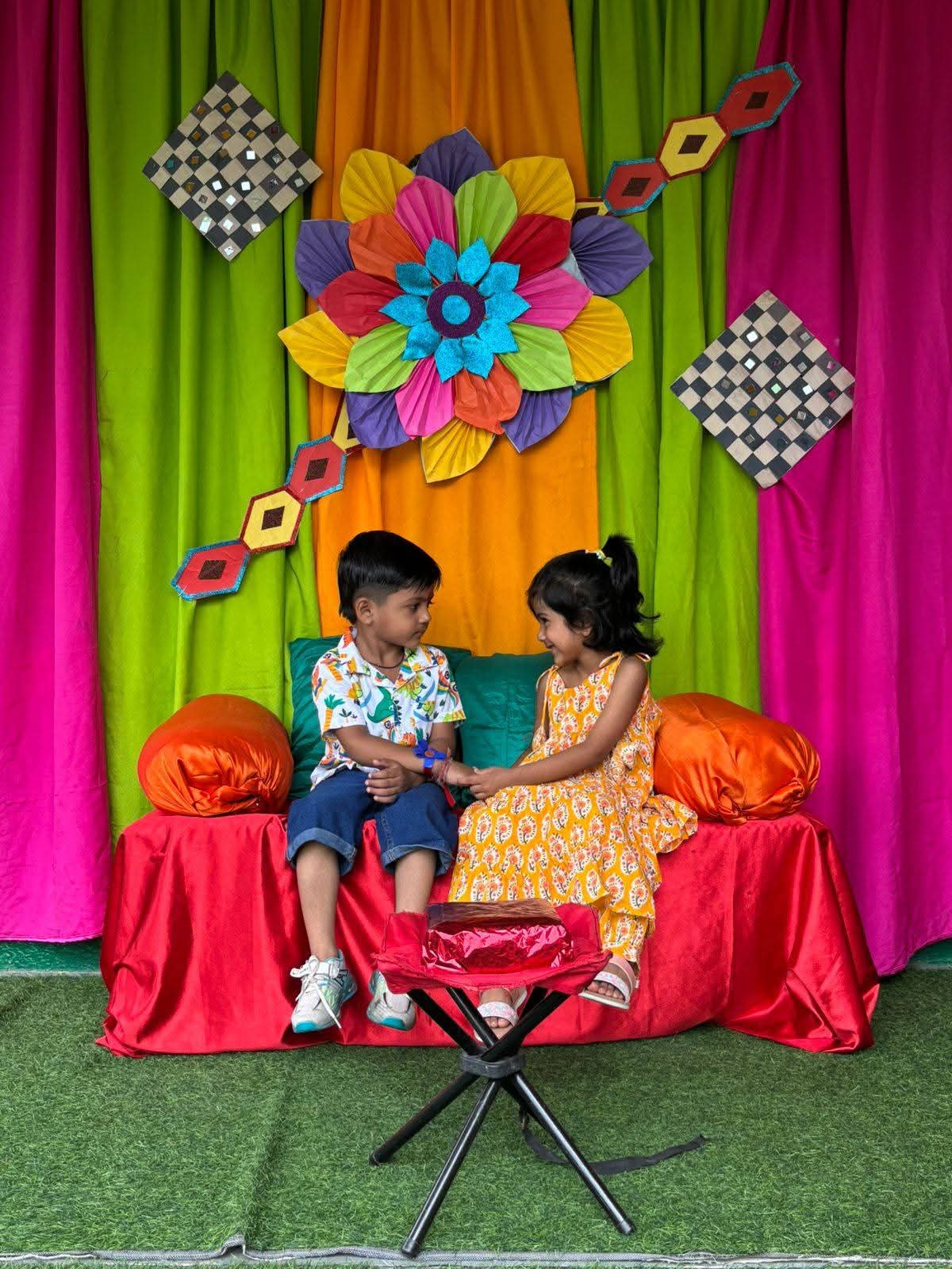 Kids celebrating Rakshabandhan  Day at preschool in Mehsana