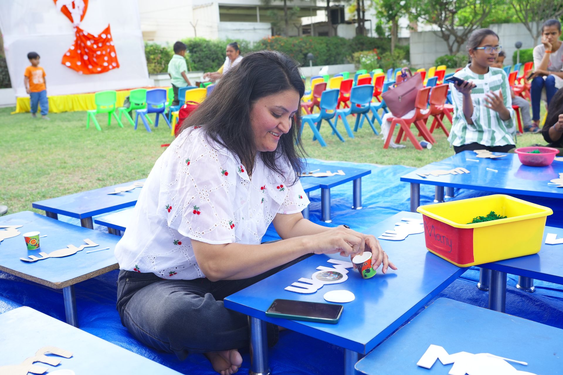 Kids celebrating Mothers day Day at preschool in Mehsana