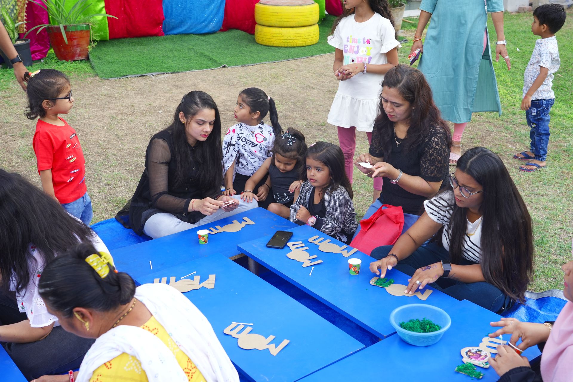 Kids celebrating Mothers day Day at preschool in Mehsana